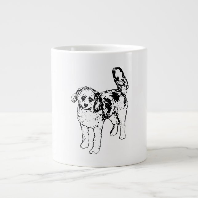 Black Lines Brighten Every Morning Winter Cheer Large Coffee Mug (Front)