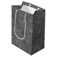 Black Lines Dots Silver Faux Foil