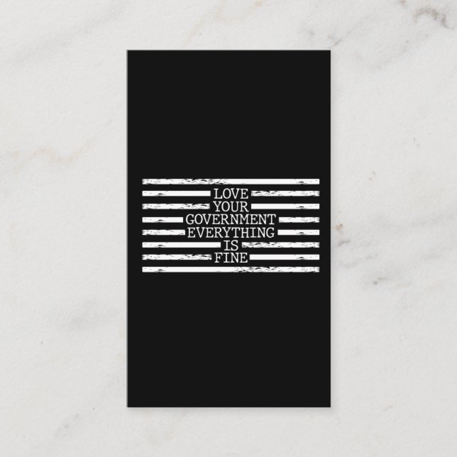 Black Lines Redacted Conspiracy Theory Government Business Card (Front)