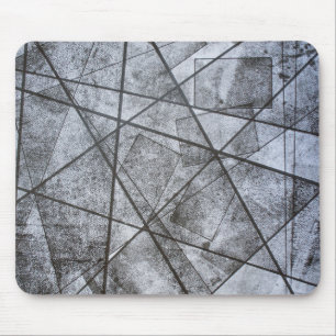 Black Lines white grey rectangles abstract Mouse Pad