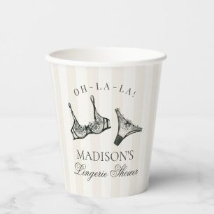 Black Lingerie Shower Bachelorette Bridal Decor Paper Cups