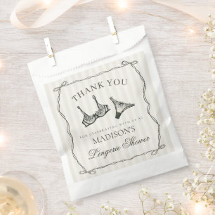 Black Lingerie Shower Bachelorette Party Dessert Favour Bags