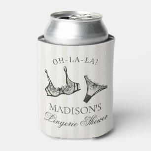 Black Lingerie Shower Bachelorette Party Favour Can Cooler