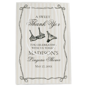 Black Lingerie Shower Bachelorette Party Favour Medium Gift Bag