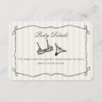 Black Lingerie Shower Beige Details Invite Insert