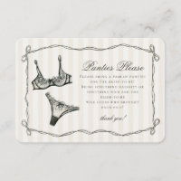 Black Lingerie Shower Panties Please Invite Insert