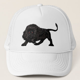 Black lion prowling trucker hat