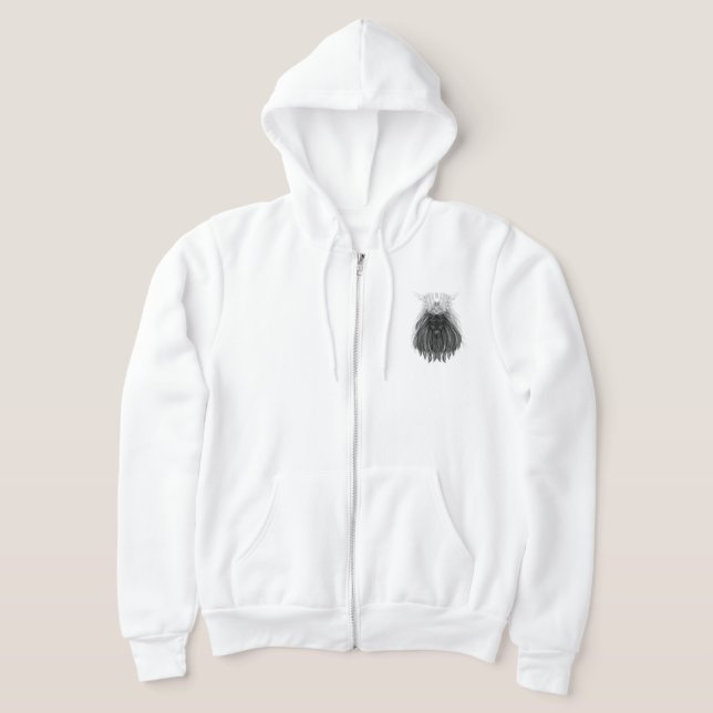 Black Lion with Antlers Crown and Monogram Hoodie (Laydown)