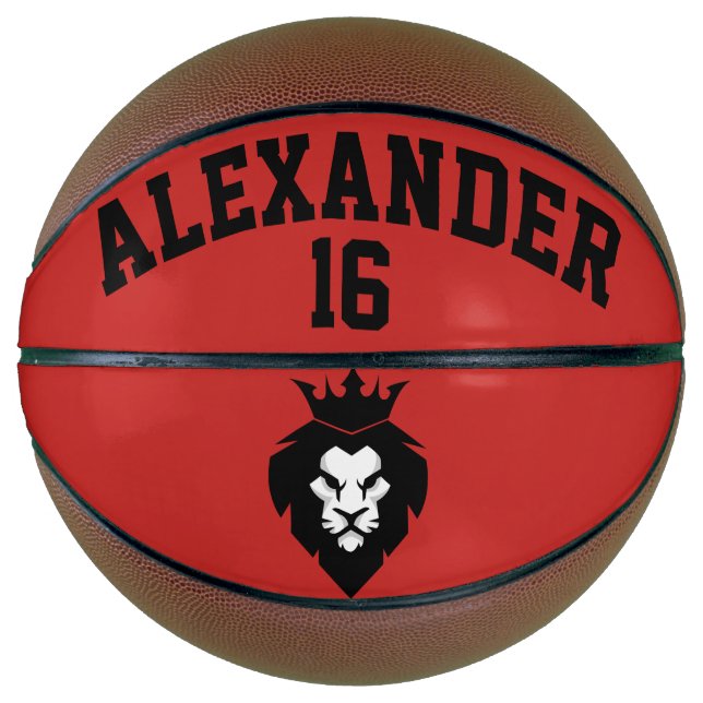 Black Lion with Crown Basketball (Front)