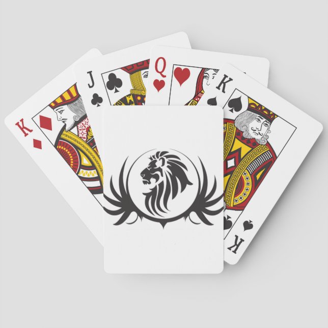 Black Lions Head Playing Cards (Back)