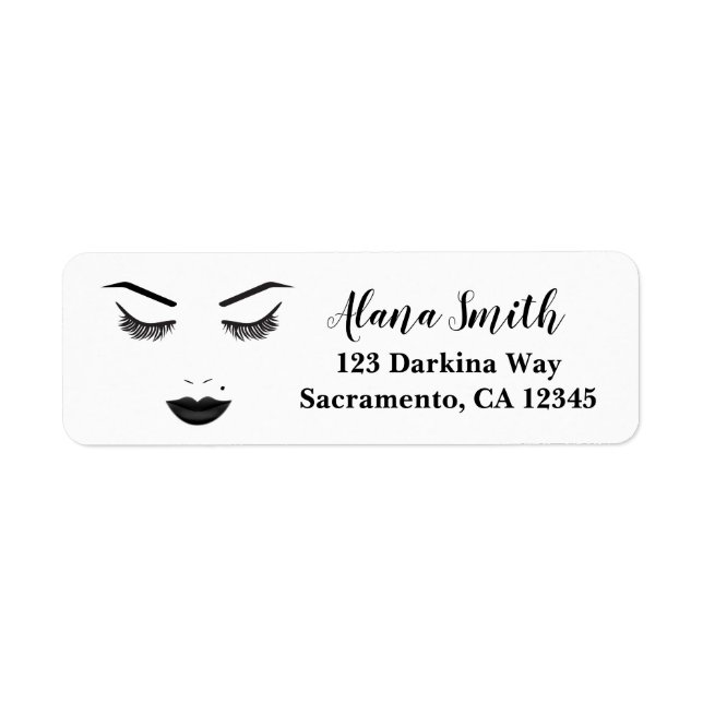 Black Lips Makeup Face Eyebrows Lips Glam Beauty (Front)