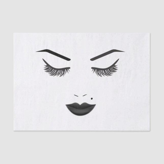 Black Lips Makeup Face Eyebrows Lips Glam Beauty Tissue Paper (Front)