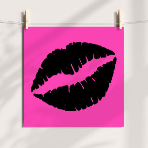 Black Lipstick on Pink Poster