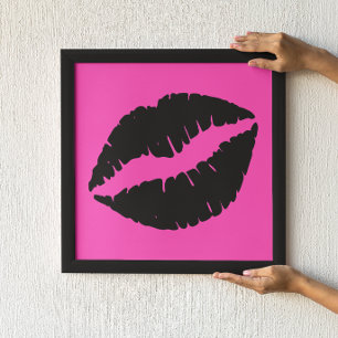Black Lipstick on Pink Poster