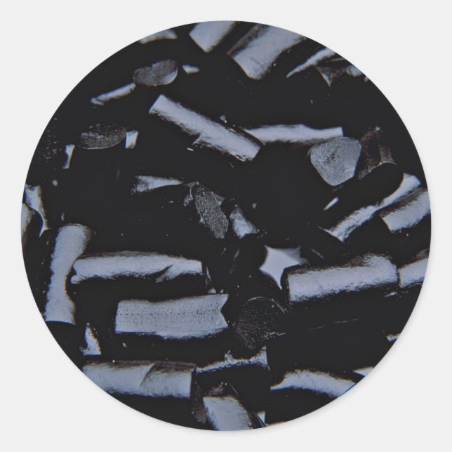 Black liquorice classic round sticker (Front)