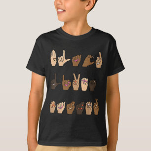 Black Lives ASL Sign Language Hand Signs Deaf Mute T-Shirt
