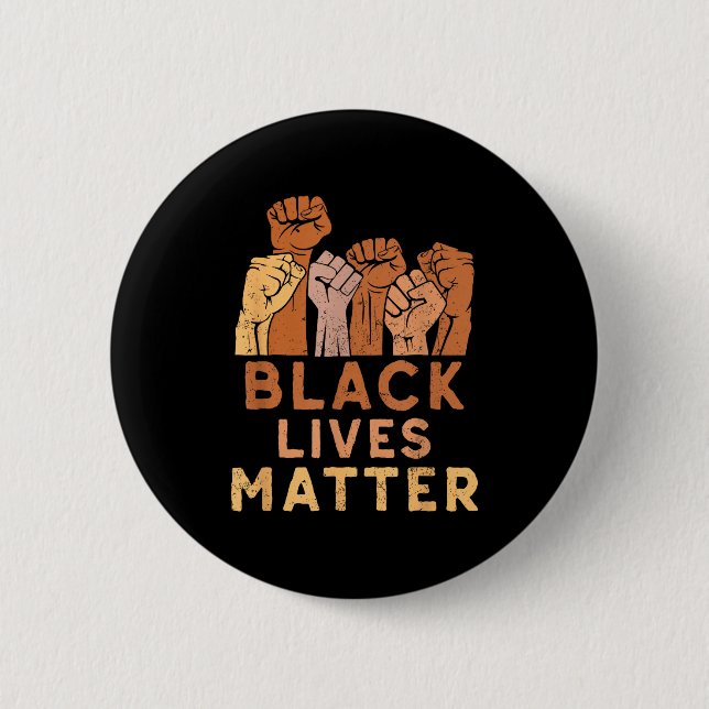 Black Lives Blm Human Rights Black History Month  6 Cm Round Badge (Front)
