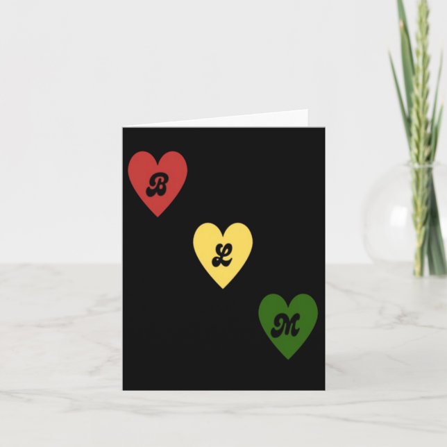 Black Lives Hearts Sticker  Card (Front)