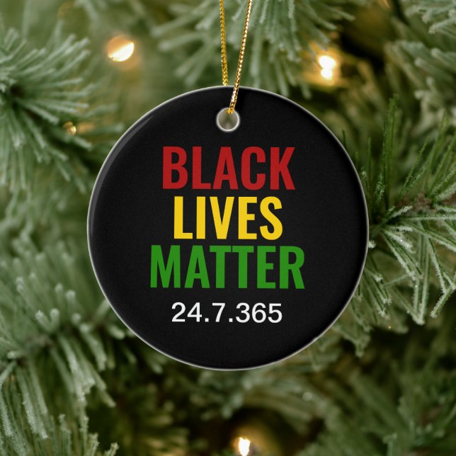 BLACK LIVES MATTER 24.7.365 BHM CERAMIC TREE DECORATION (Tree)