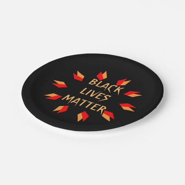 Black Lives Matter 7 Inch Paper Plate (Angled)