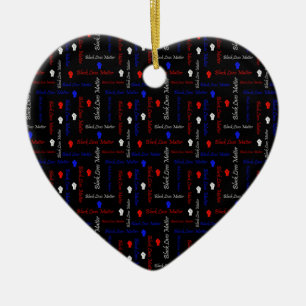 Black Lives Matter American Flag BLM Movement Ceramic Tree Decoration