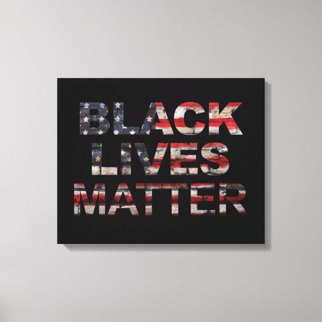 Black Lives Matter | American Flag Canvas Print (Front)