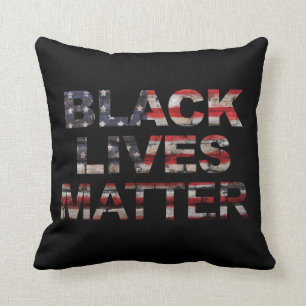 Black Lives Matter American Flag Cushion