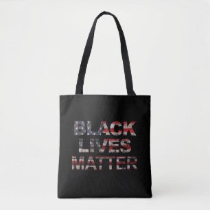 Black Lives Matter American Flag Tote Bag