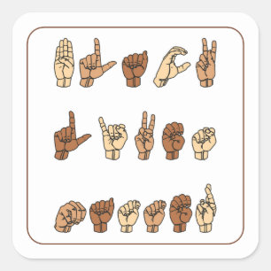 Black Lives Matter American Sign Language Square Sticker