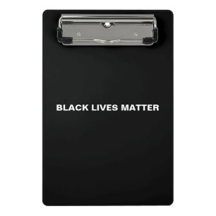 Black Lives Matter black and white text minimalist Mini Clipboard