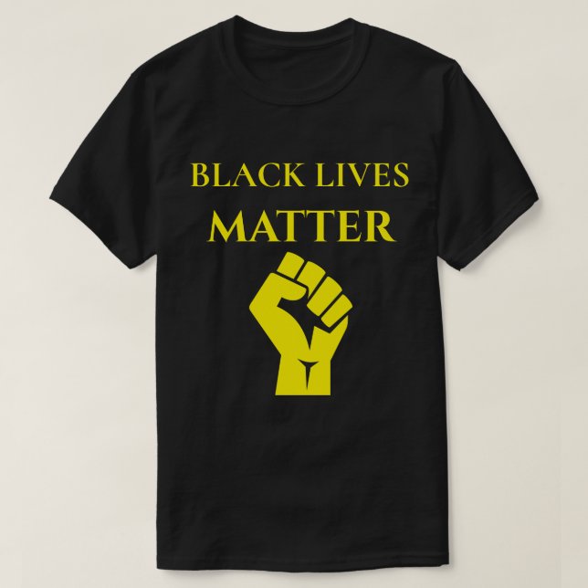 Black Lives Matter Black and Yellow Symbol T-Shirt (Design Front)