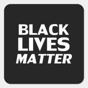 Black Lives Matter black white modern typography Square Sticker