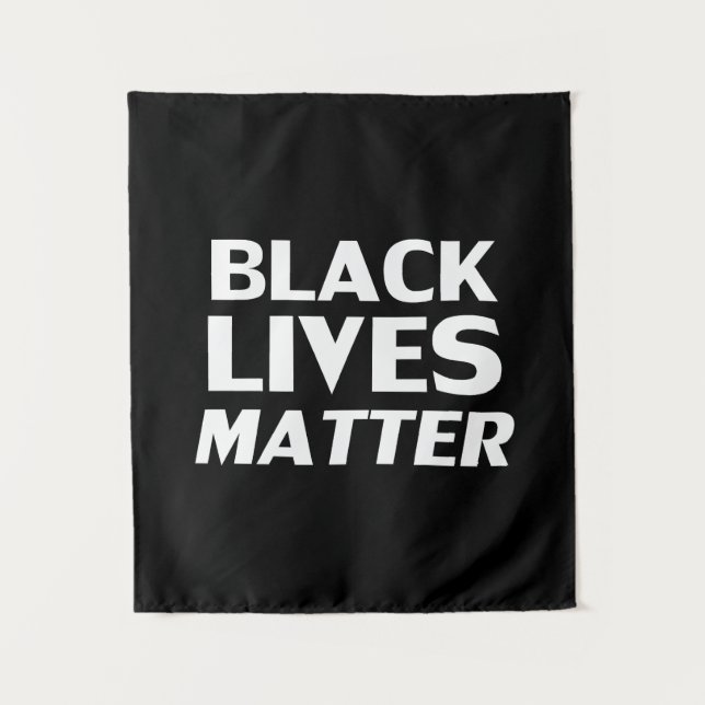 Black Lives Matter black white modern typography Tapestry (Front)