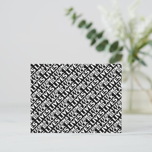 Black Lives Matter black white typography pattern Postcard (Standing Front)