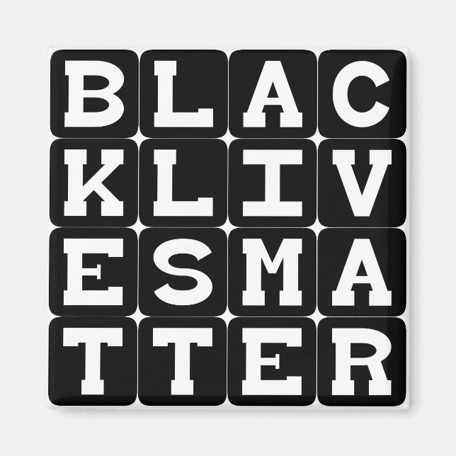 Black Lives Matter BLM in Square Pattern Magnet (Front)