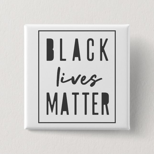 Black Lives Matter | BLM Race Equality Modern 15 Cm Square Badge (Front)