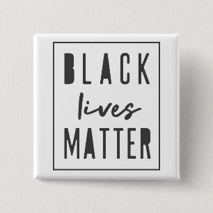 Black Lives Matter   BLM Race Equality Modern 15 Cm Square Badge