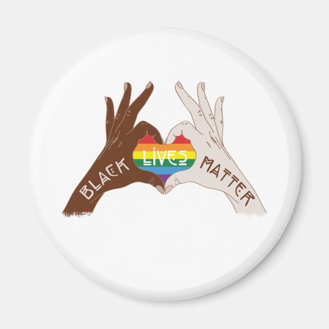 BLACK LIVES MATTER _ BLM Rainbow Magnet (Front)