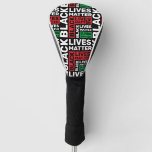 Black Lives Matter BLM Red Green Typography Golf Head Cover