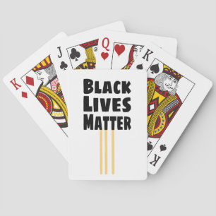 Black Lives Matter BLM three Yellow Stripes Playing Cards