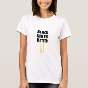 Black Lives Matter BLM three Yellow Stripes T-Shirt