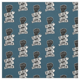 black lives matter blue fist blm protest pattern fabric