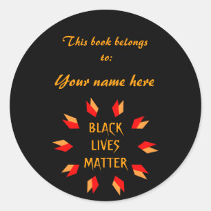 Black Lives Matter Bookplate Classic Round Sticker