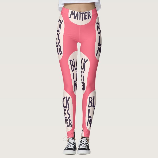 Black lives matter, calligraphic pattern leggings (Front)