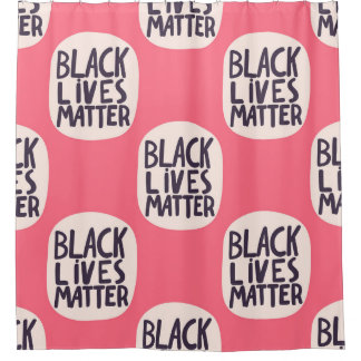 Black lives matter, calligraphic pattern shower curtain