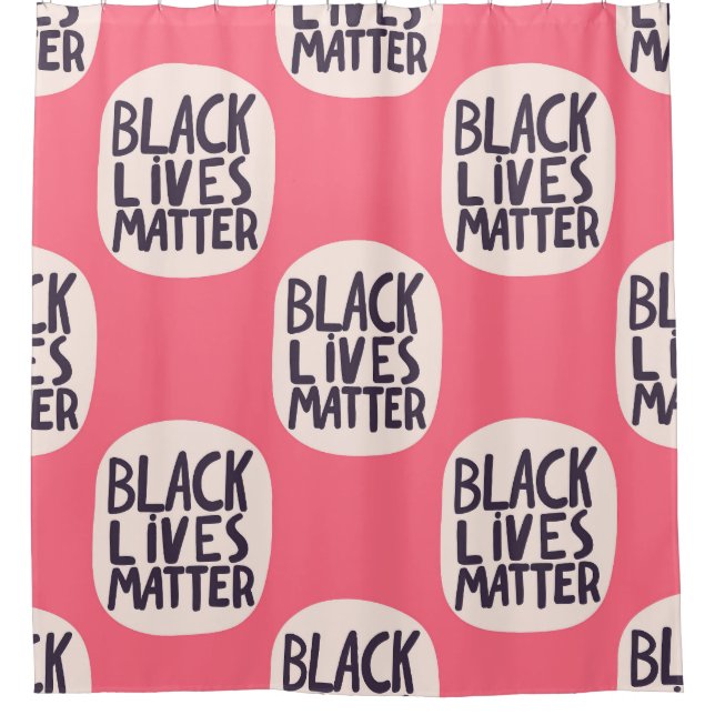 Black lives matter, calligraphic pattern shower curtain (Front)