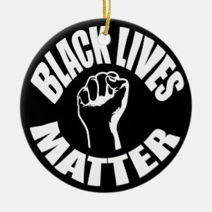 "BLACK LIVES MATTER" CERAMIC TREE DECORATION