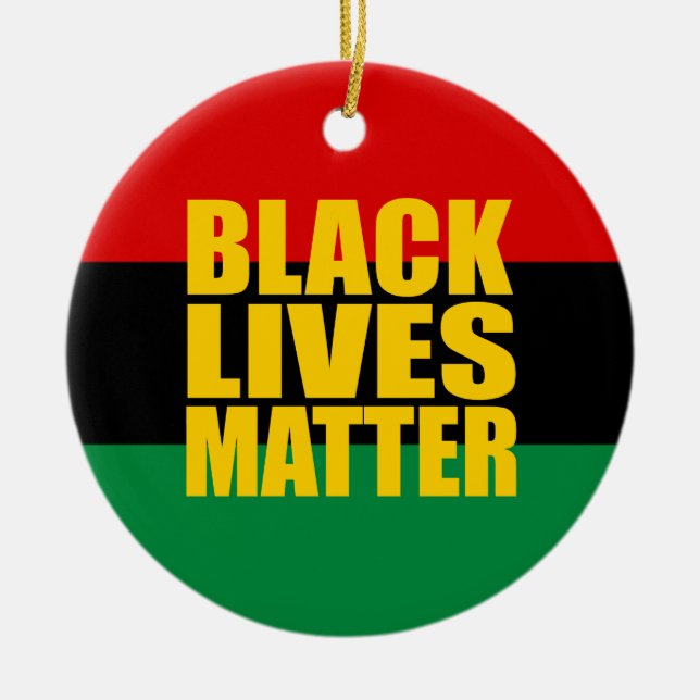"BLACK LIVES MATTER" CERAMIC TREE DECORATION (Front)