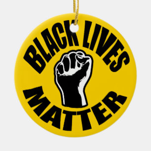 "BLACK LIVES MATTER" CERAMIC TREE DECORATION