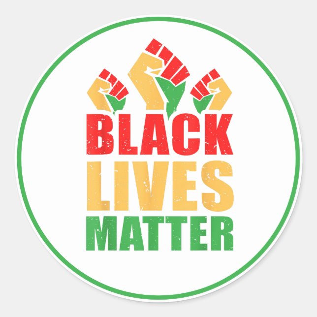 Black Lives Matter Classic Round Sticker (Front)